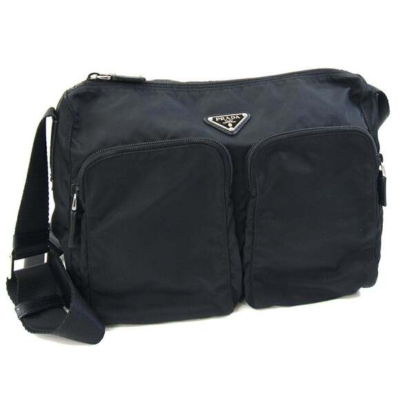 PRADA Black Leather Shoulder Bag